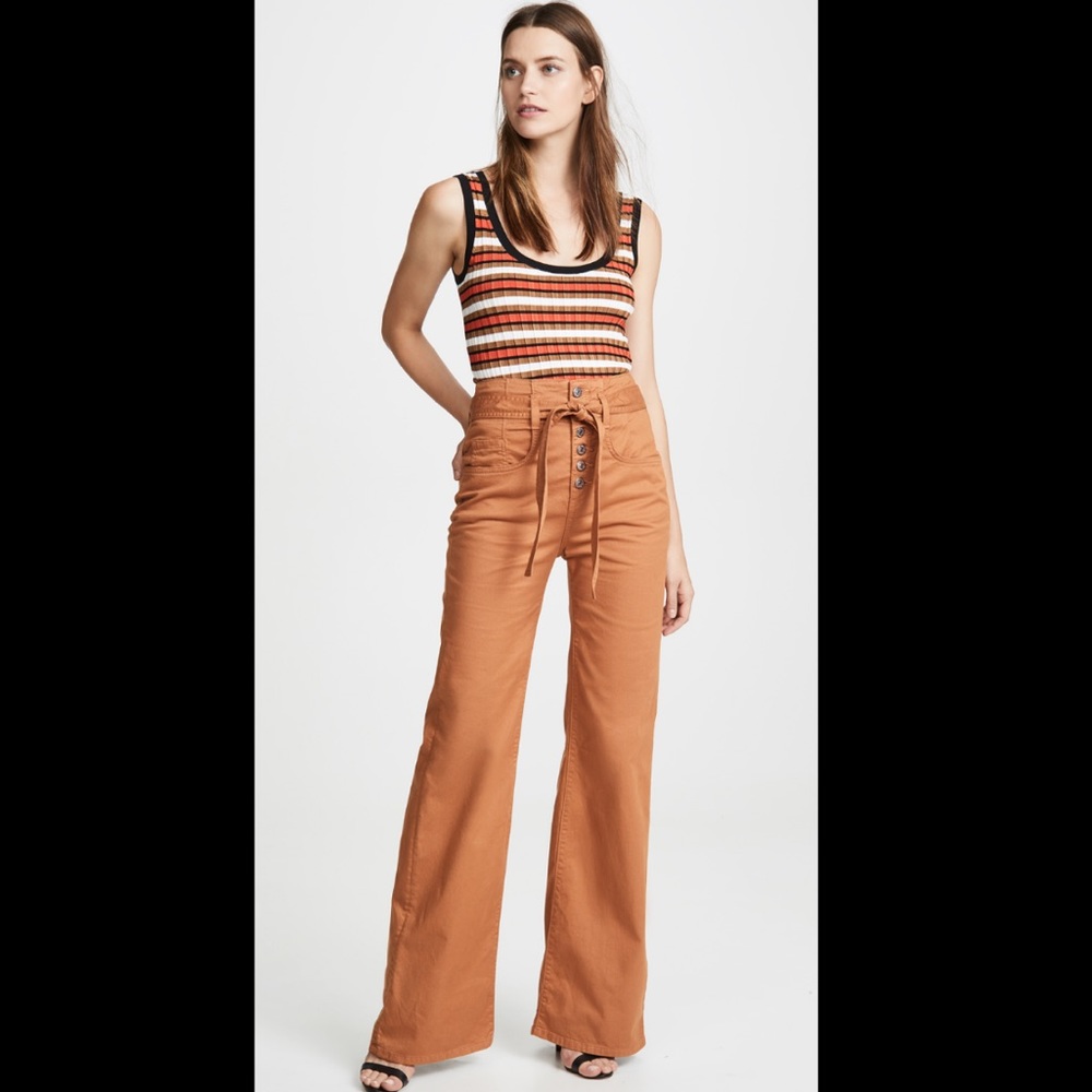 Veronica Beard Jean Rosanna Corset Wide Leg Pants